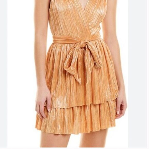 Sabina Musayev Bobo Metallic Mini Dress in Mandarin Size XS - Picture 2 of 8